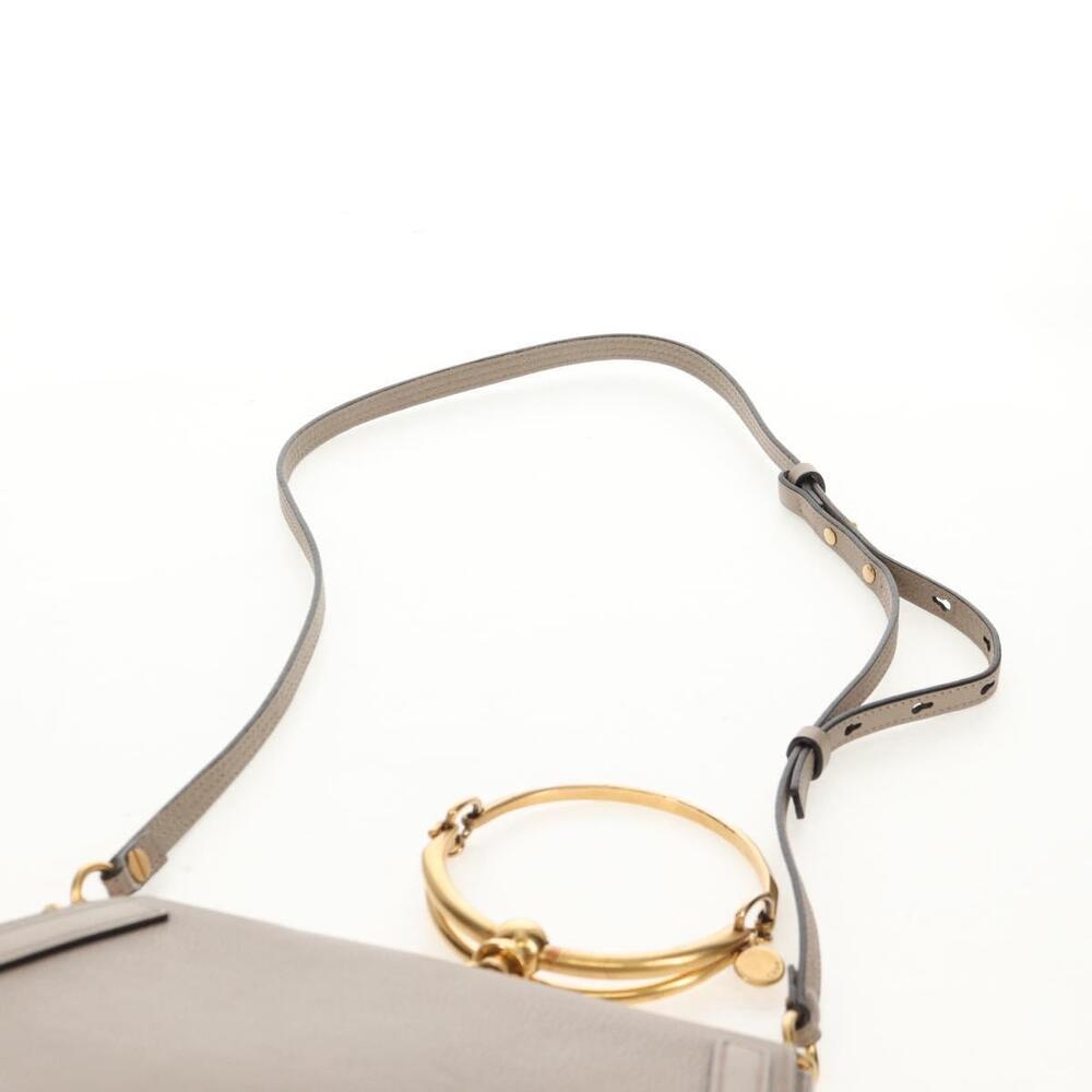 Chloe Nile Medium Bracelet Shoulder Bag Leather Beige Gold Auth 157808 - Picture 16 of 16